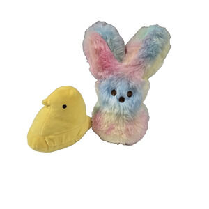 Just Born Peeps Plush Stuffed Animal Easter Yellow Chick Tie Dye Bunny 6-9 Inch